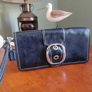 Coach Bleecker Black Patent Leather Clutch